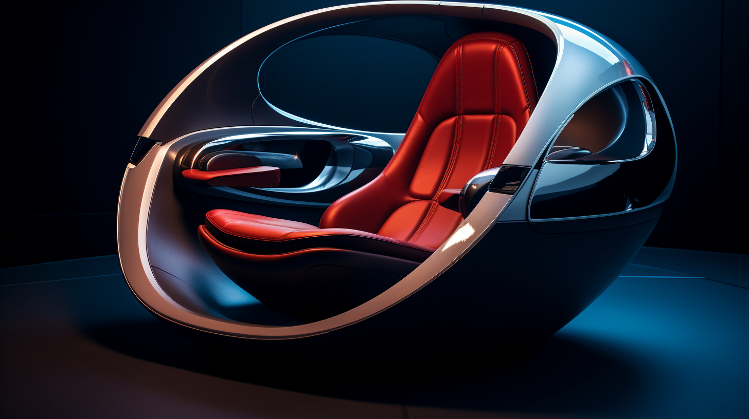 Futuristic geometric car seat in opera concert