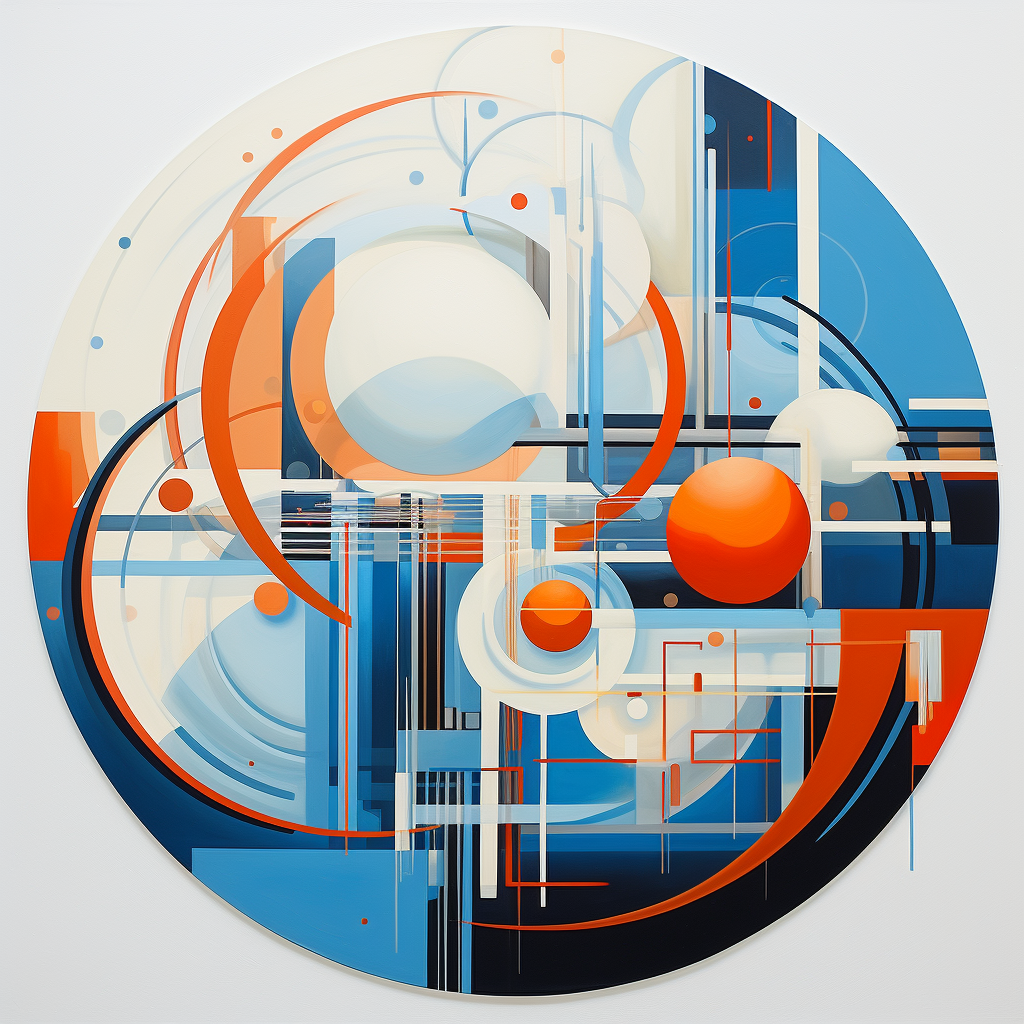 Abstract futuristic geometric shapes artwork