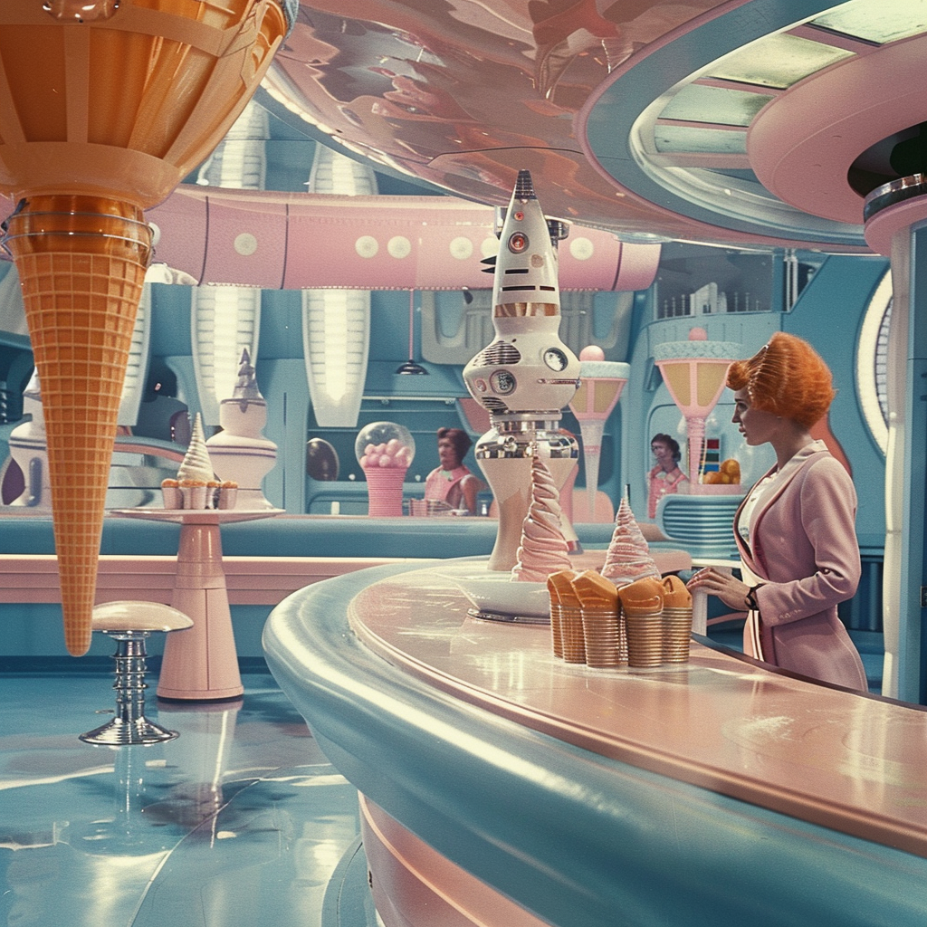 futuristic ice cream mid century modern