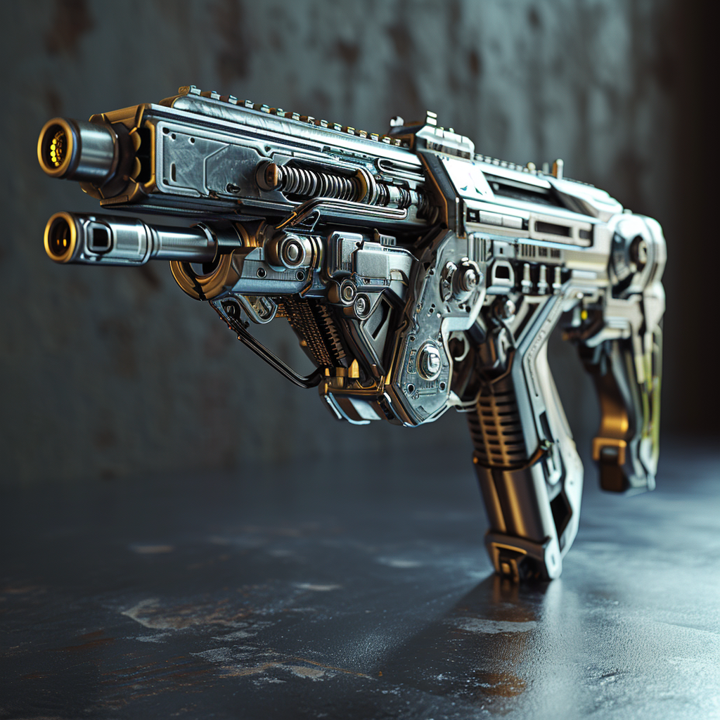 High-Tech Machine Gun in Photorealistic Style