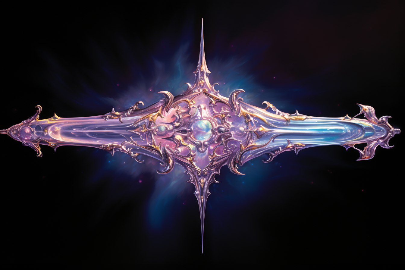 Futuristic metallic sword illustration