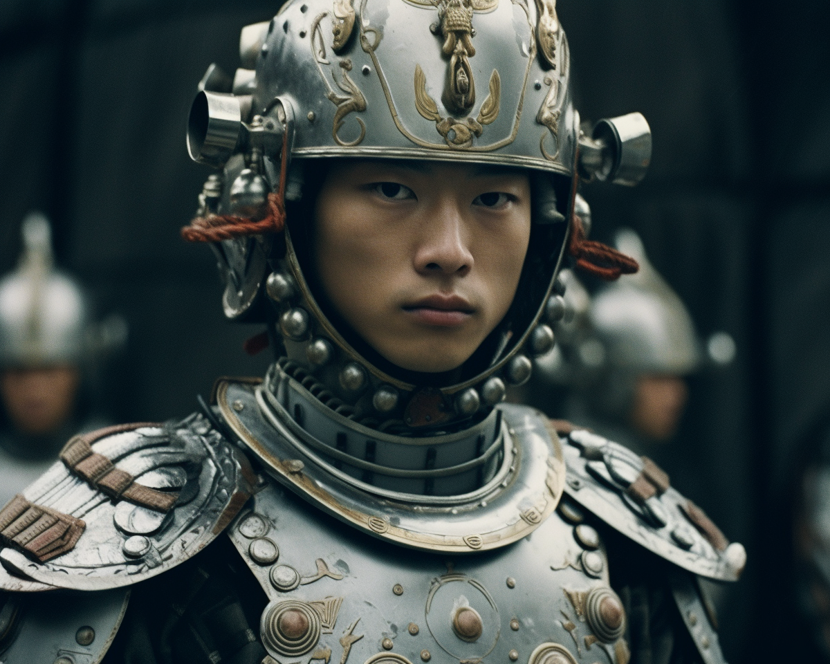 Futuristic Ming Dynasty Military Riflesman in Beskar Armor