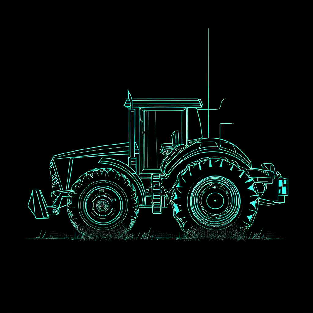 Futuristic minimal tractor company logo