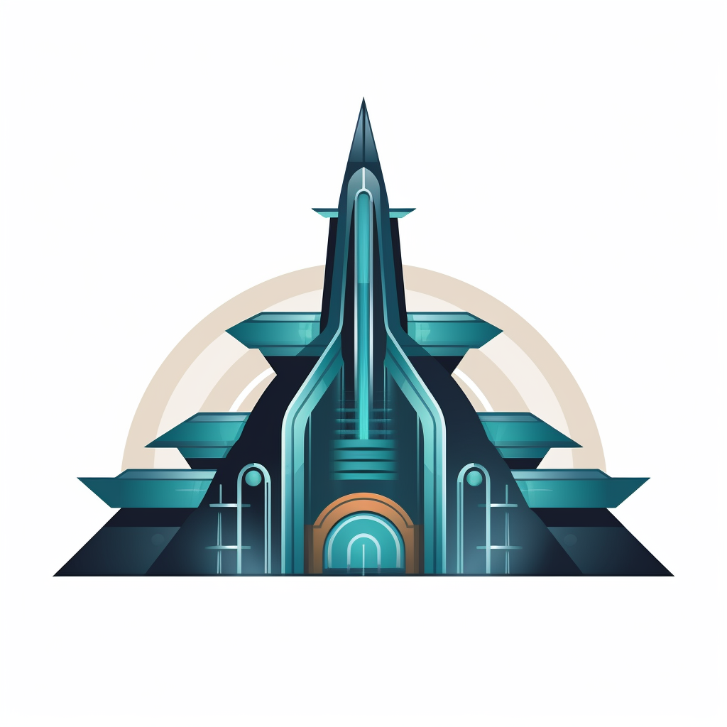 Futuristic minimalist arcology icon