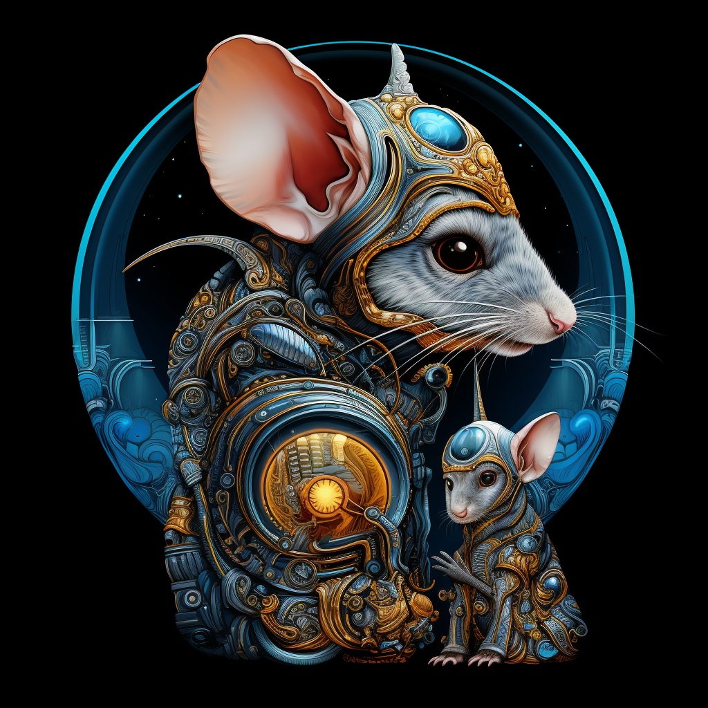 Futuristic mouse-elephant hybrid art