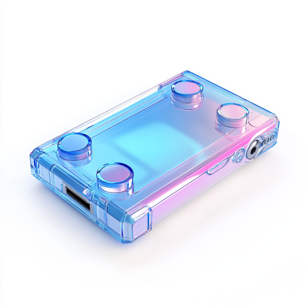 Futuristic music case cover in blue gradient