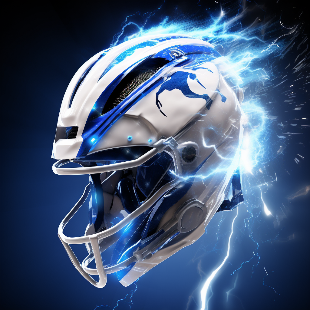 Futuristic NFL Helmet White Horse Lightning