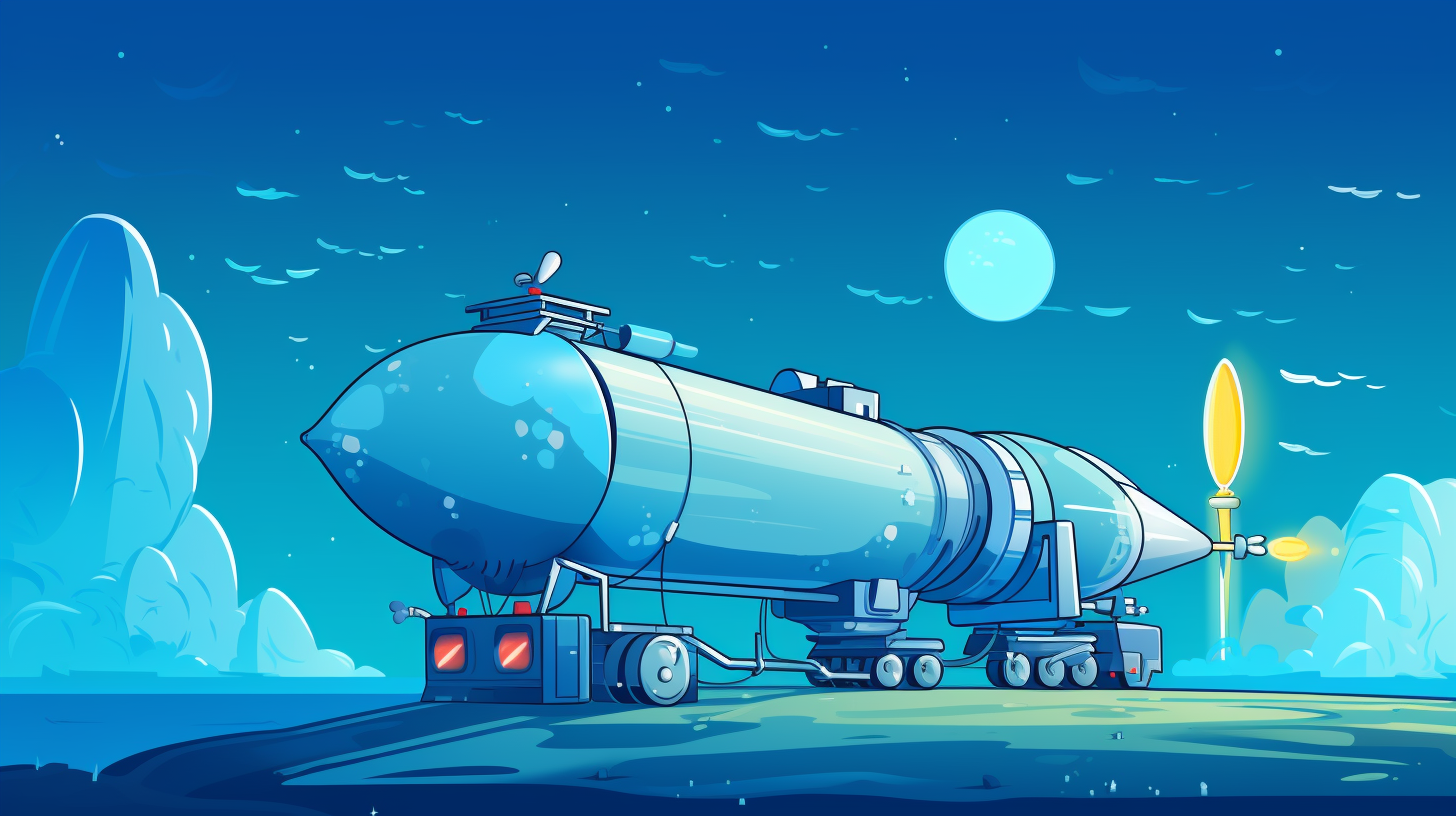 Futuristic rocket fuel tanker on blue background