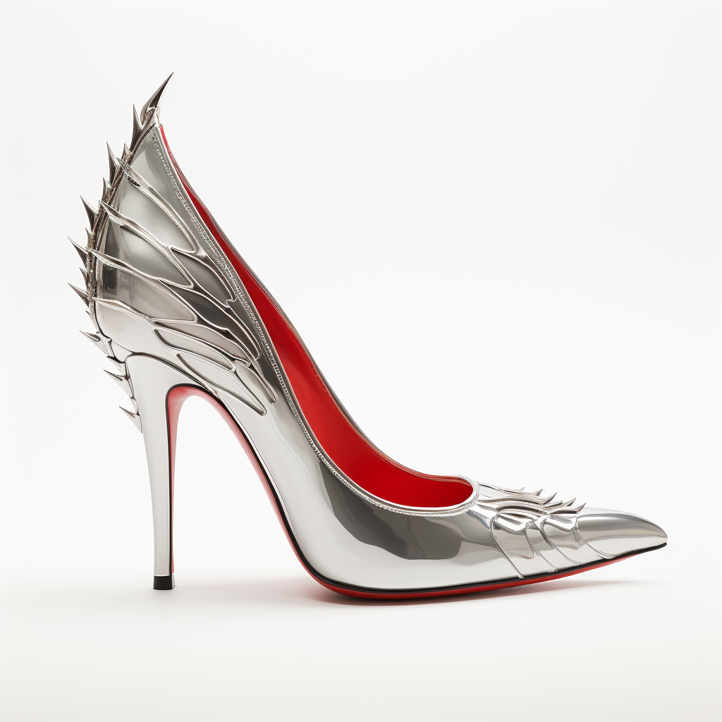 Stylish high heels with silver eagle detail