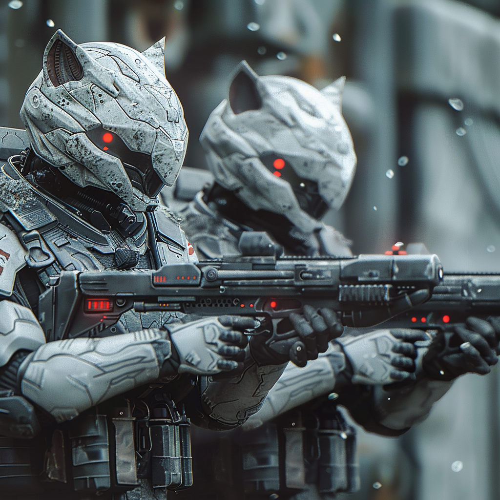 soldier humanoid lynx shark laser futuristic