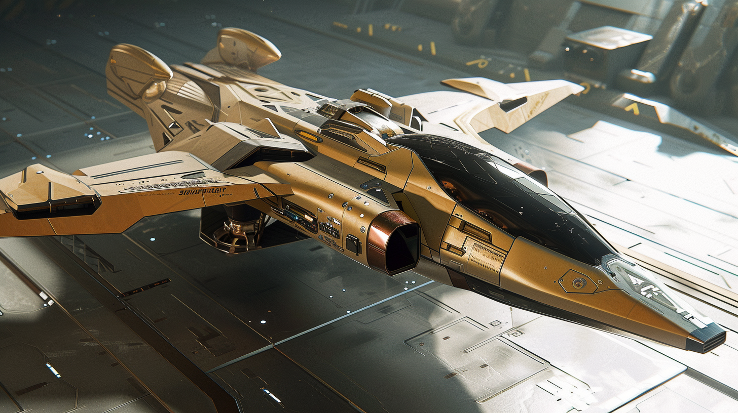 Futuristic space fighter with high-tech features