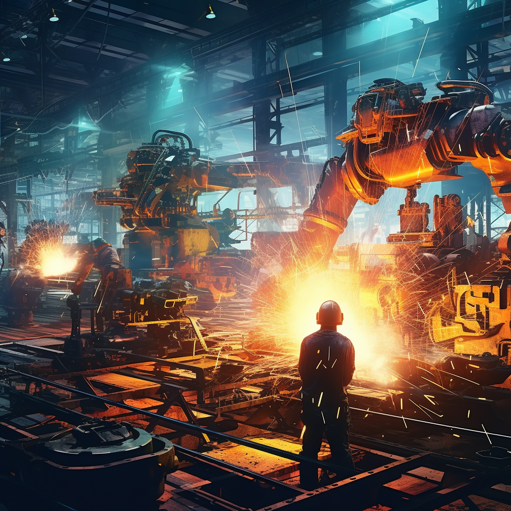 Futuristic steel production plant