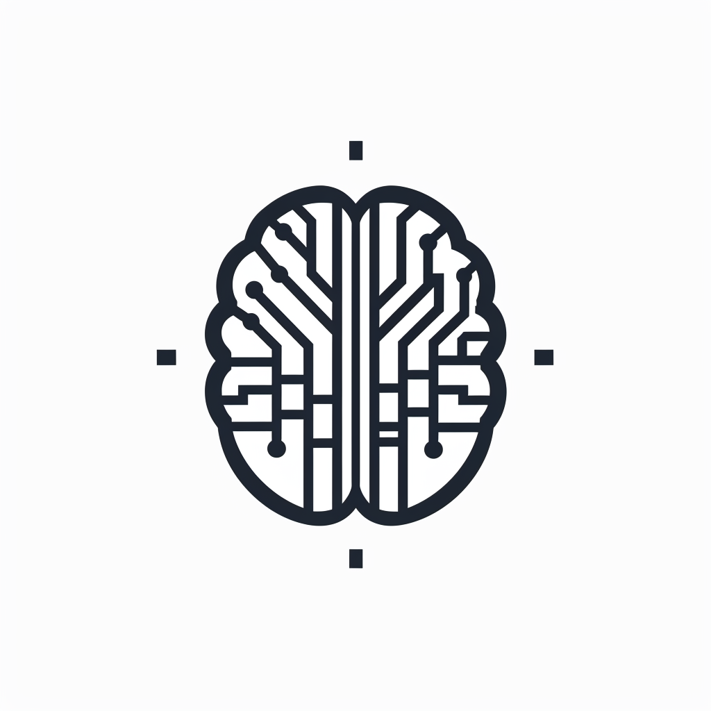 Futuristic Technology Cyber AI Brain Chip Logo