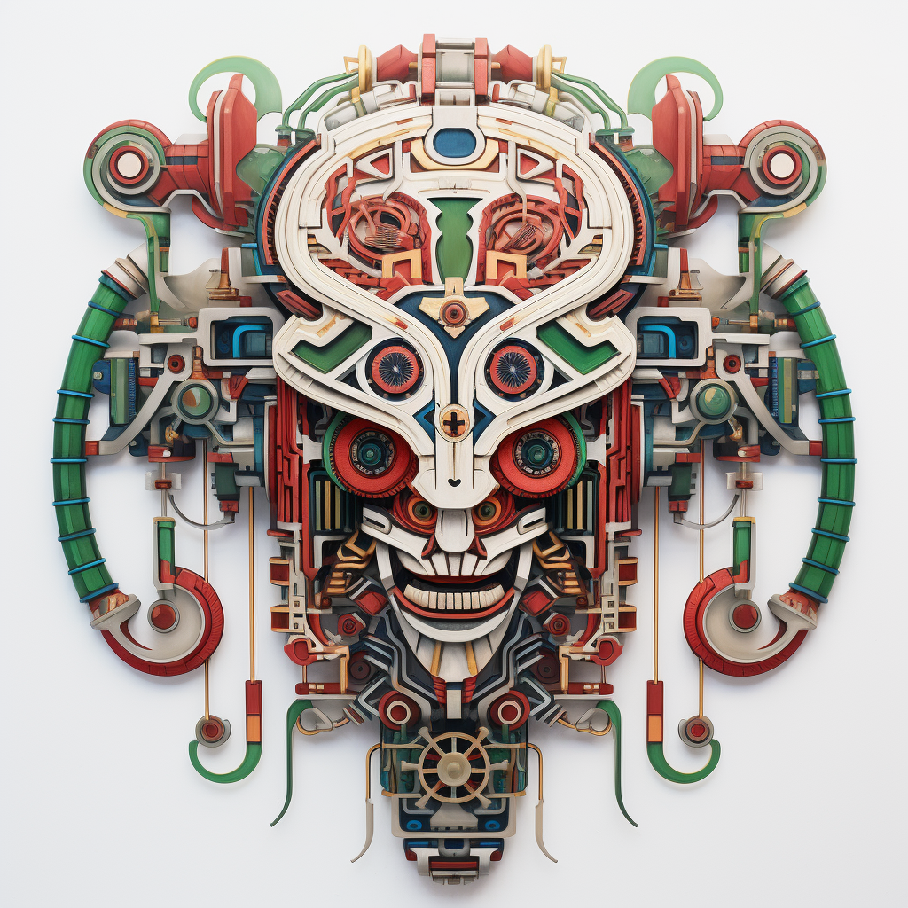 Futuristic Tezcatlipoca with Circuitry Design