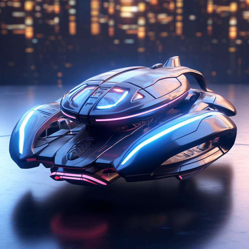 Futuristic UFO with F1 Car Design