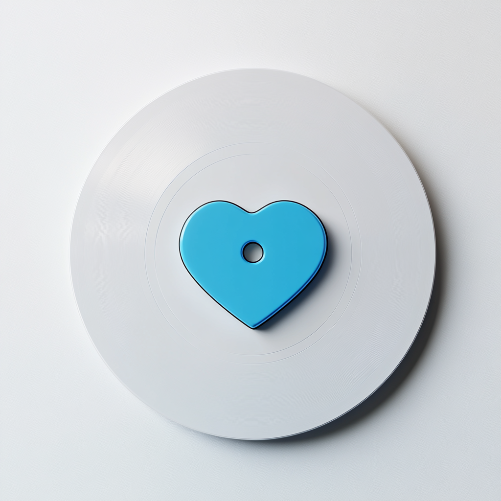 blue gradient vinyl heart