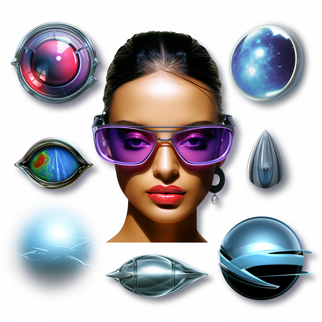 Trendy futuristic Y2K icons (max 6 words)