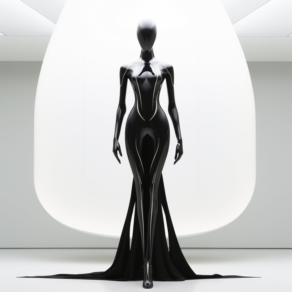 Futuristic Asian Mannequin in Display Pose