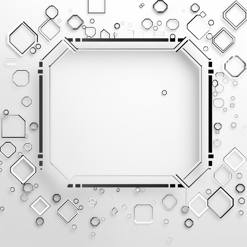 Futuristic black tech elements on white background