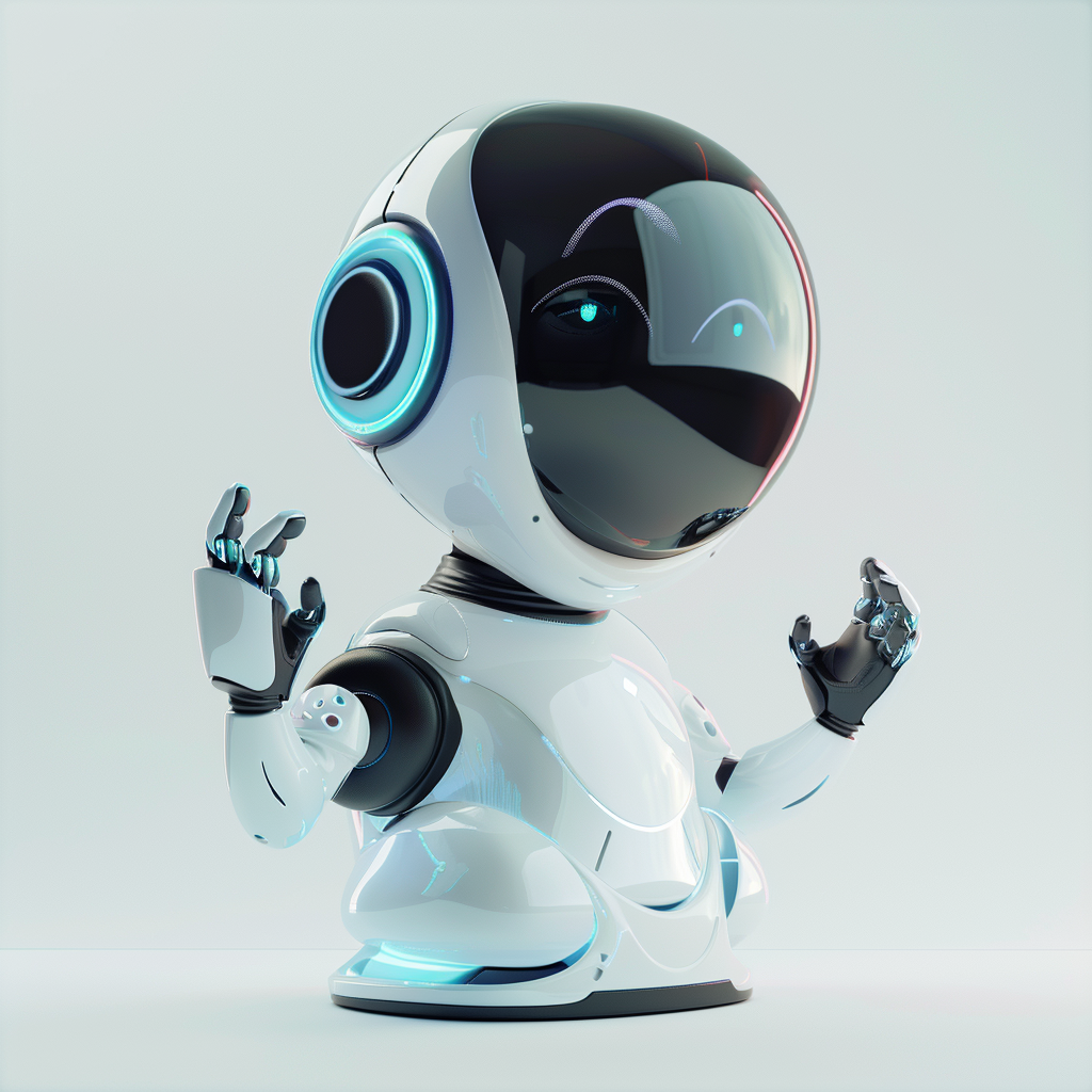 Glossy White and Blue Chatbot