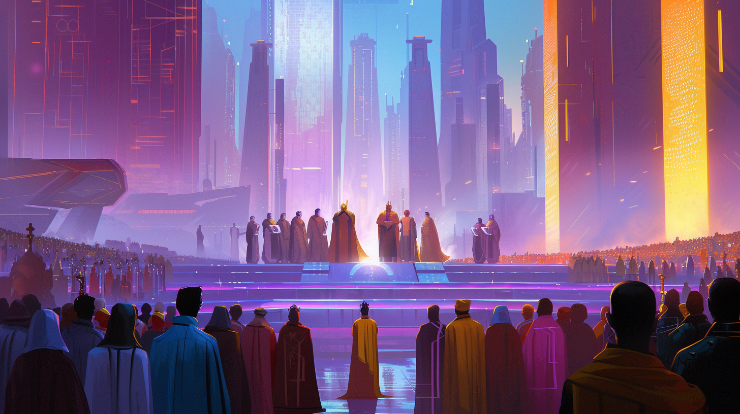 Futuristic City Council Assembly