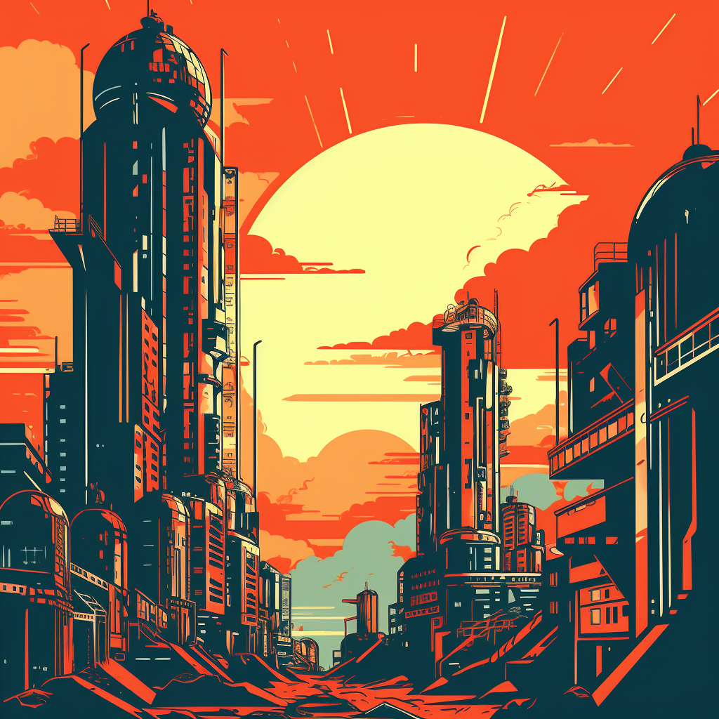 Futuristic city on Mars artwork