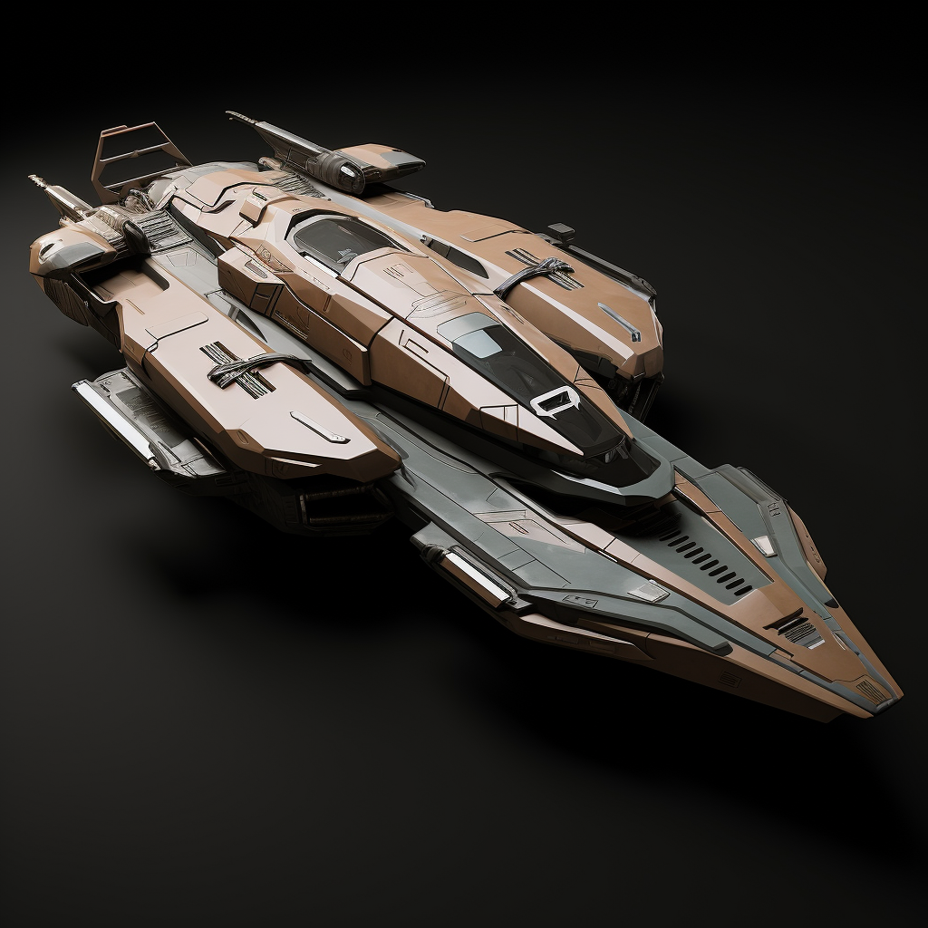 Detailed outside view of futuristic Drake ship