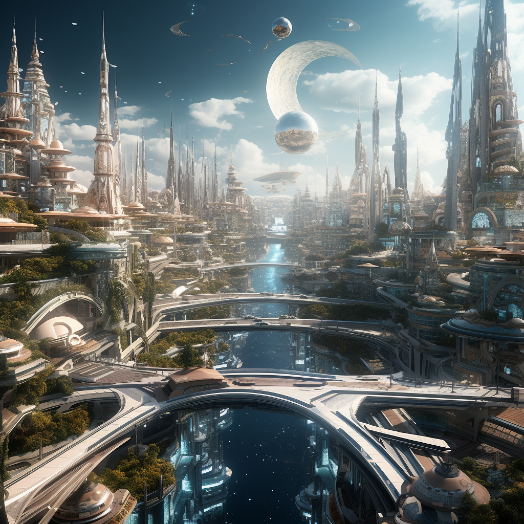 Futuristic city on Europa  image