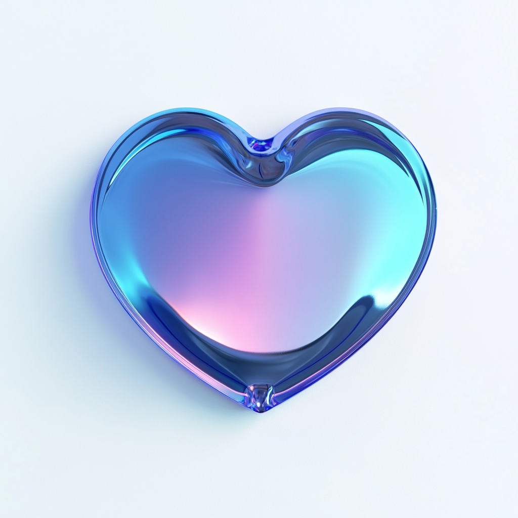 Flat shot of futuristic heart vinyl