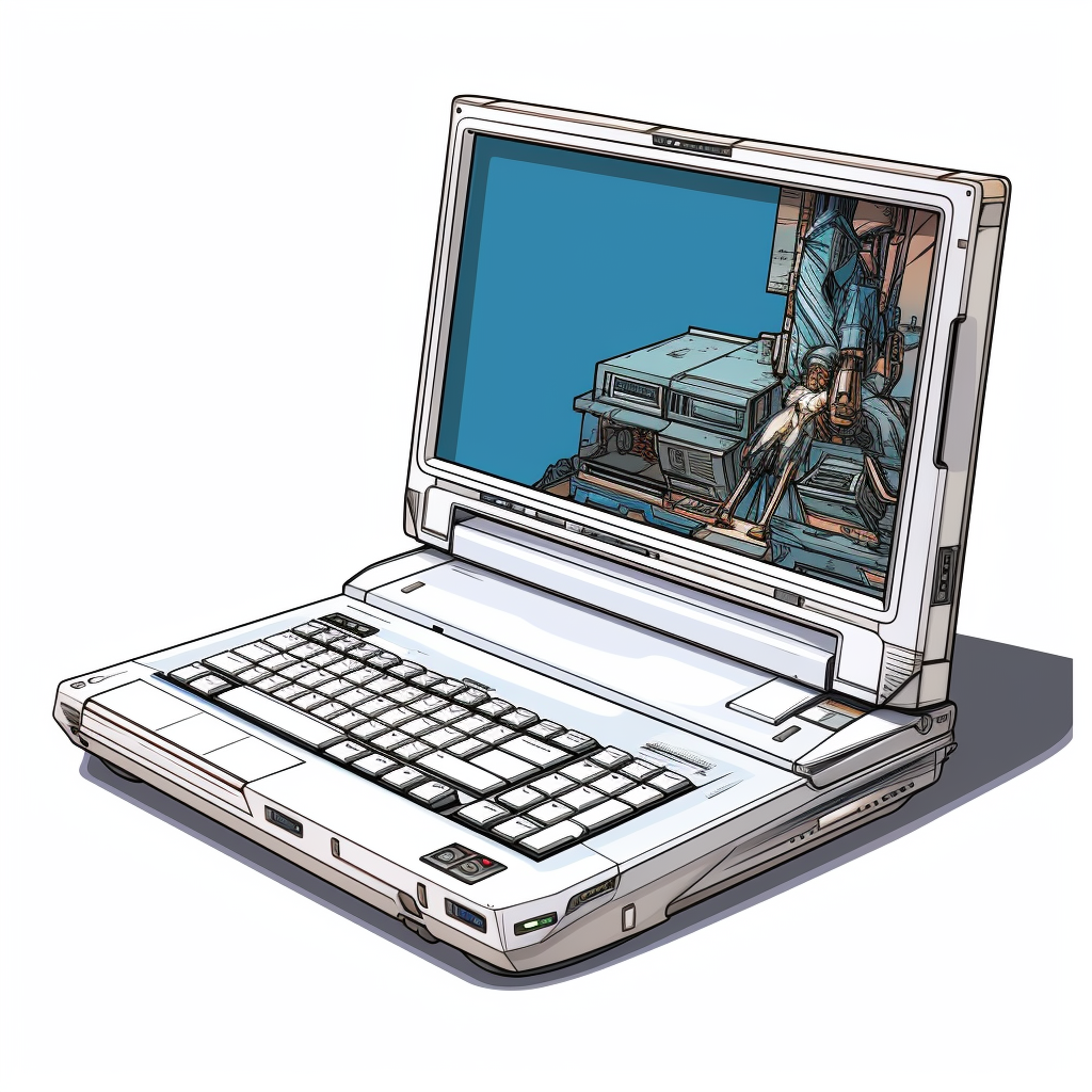 Futuristic laptop on white background