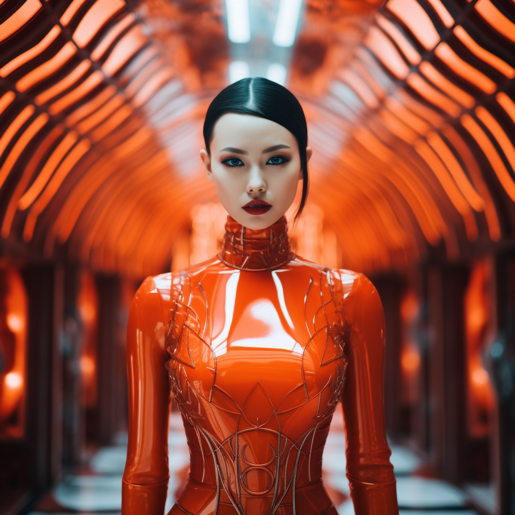 Model in Futuristic Ao Dai