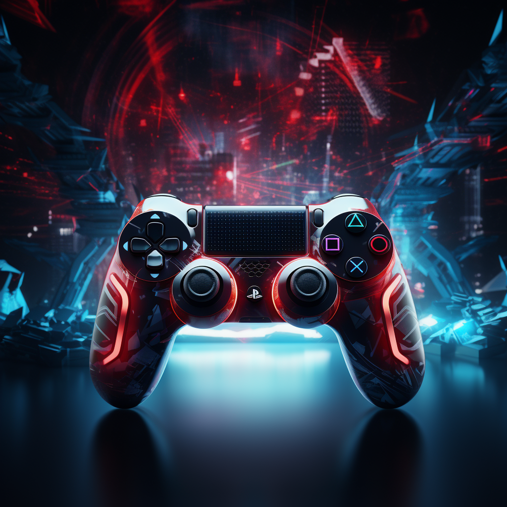 Futuristic PlayStation Controller with Special Effect