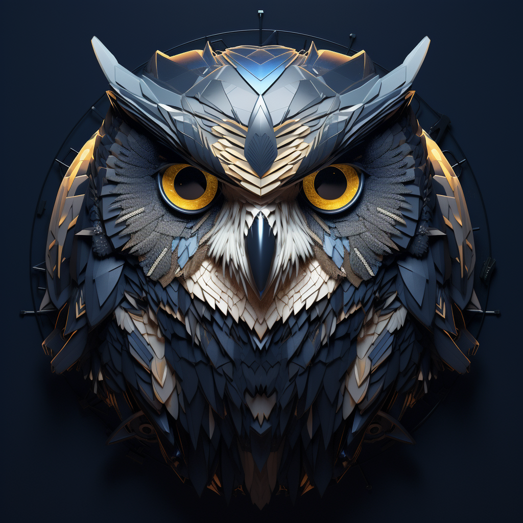 Futuristic polygon owl image