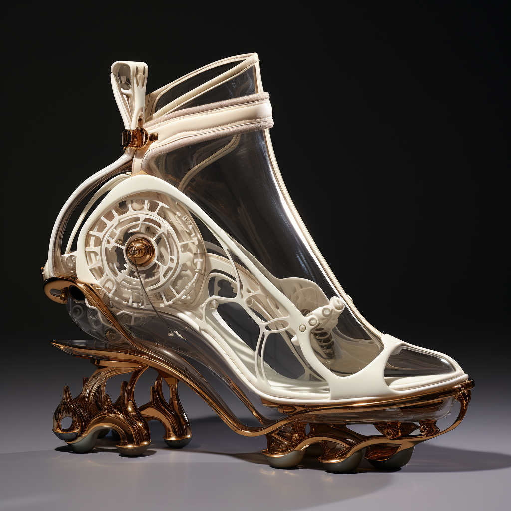 Futuristic shoe fashion in front view