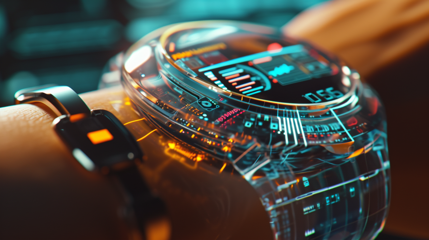 Future smartwatch with displayed information