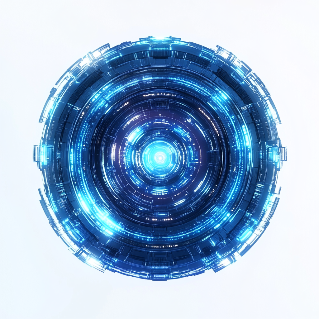 Blue Gradient Techno Volume Render