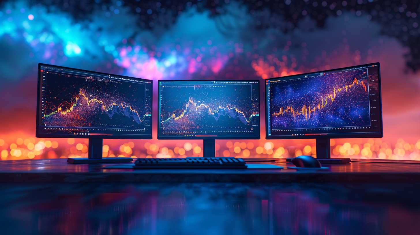 Trading Chart on Futuristic Desk