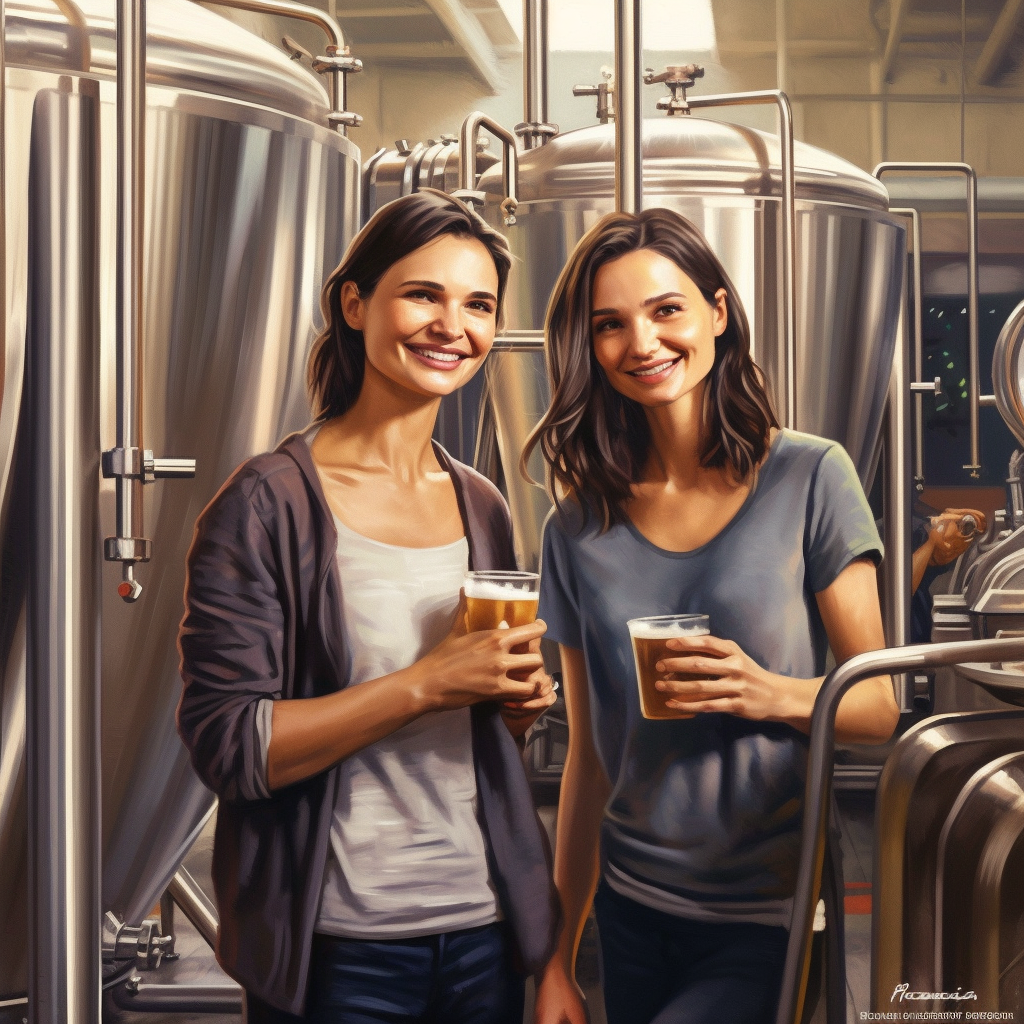 Gal Gadot Katie Holmes Microbrewery Smiling Waving