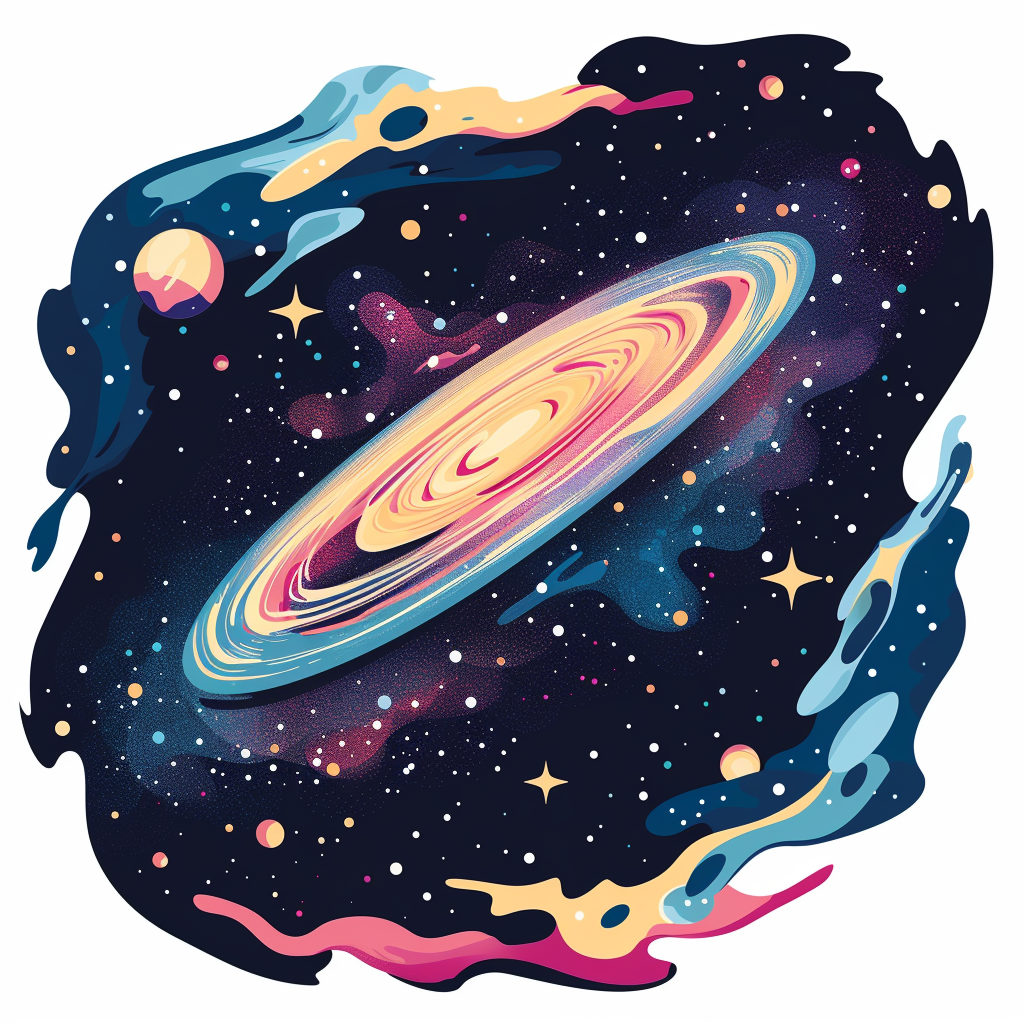 Beautiful Galaxy Vector Illustration Night Sky