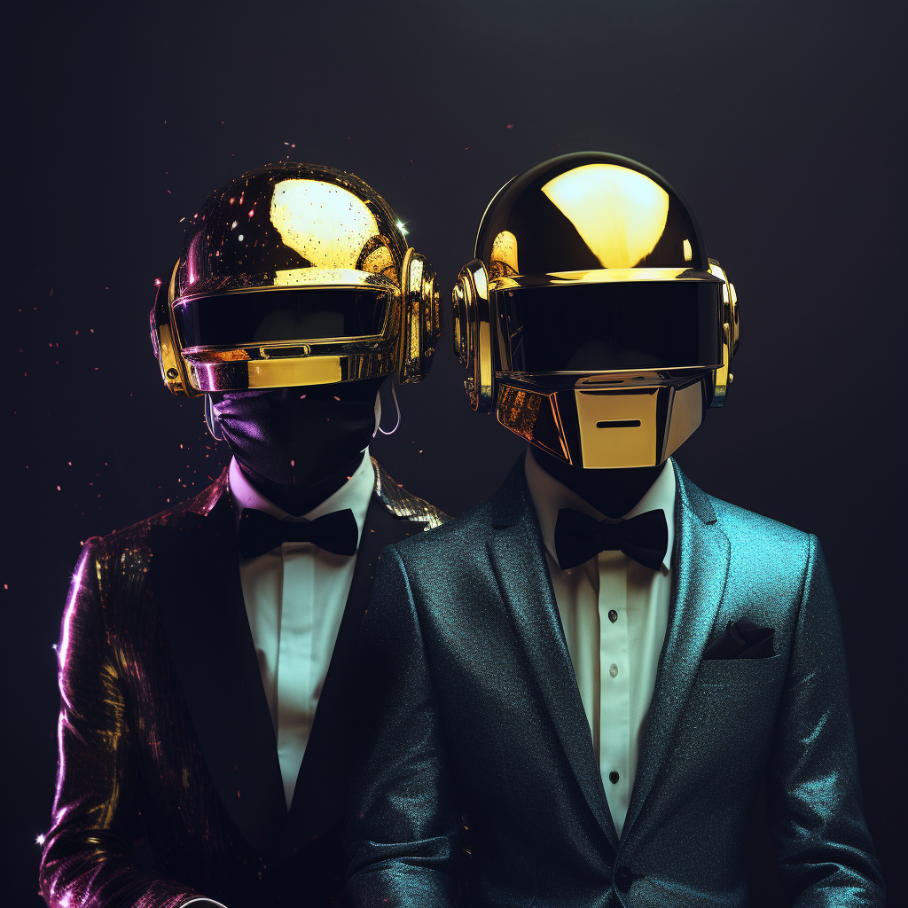 Futuristic Daft Punk in Galaxy