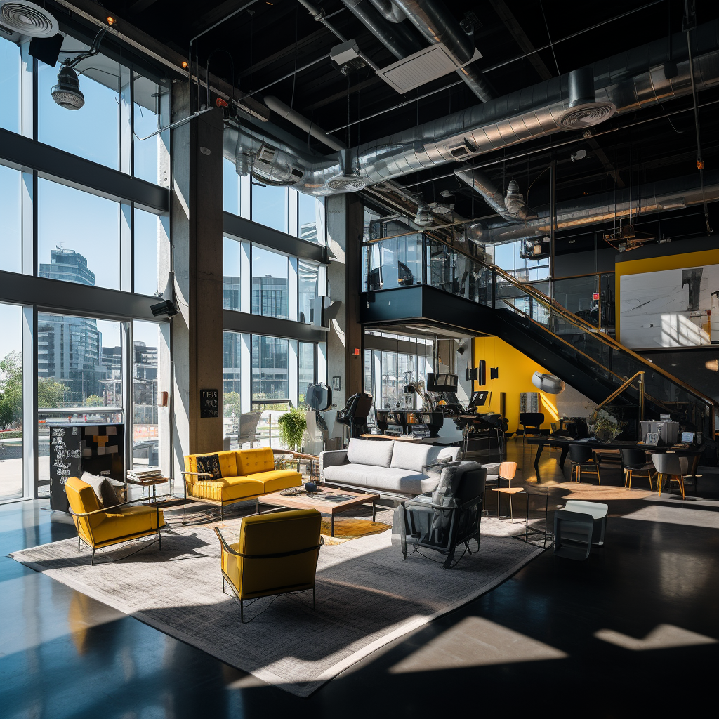 Modern Game Development Building Interior in Chicago