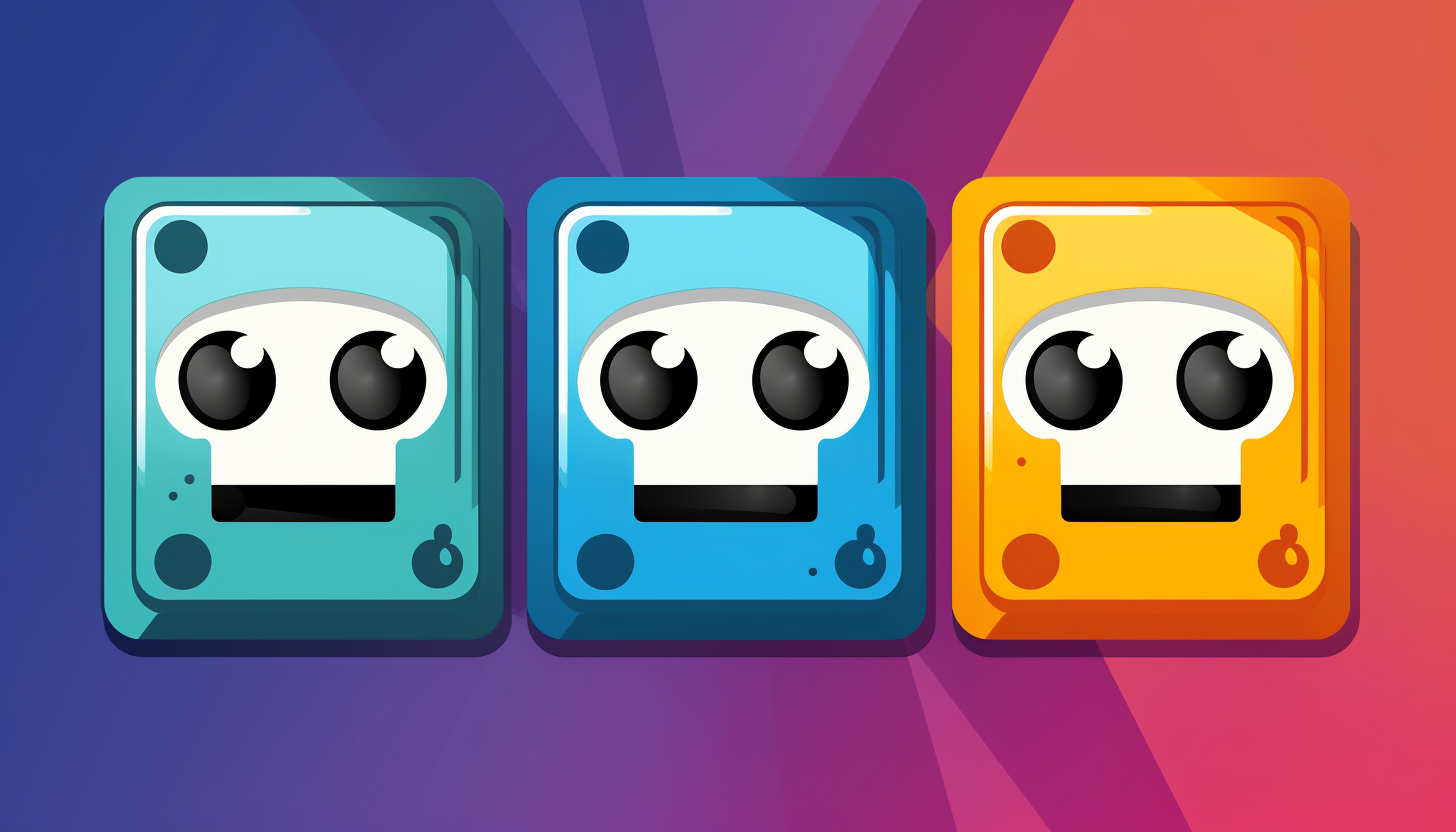 Colorful robot face game icon