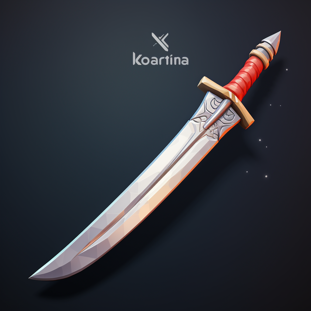 Low Poly Katana for Game Icon