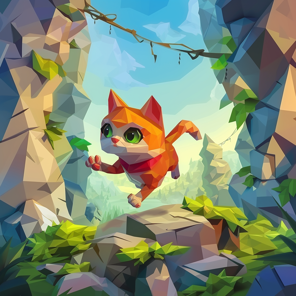 Game Runner Cat Fantasy Background Vector Models