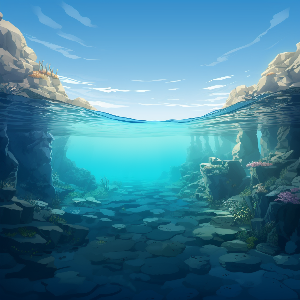 Game Background of Tranquil Ocean Scene