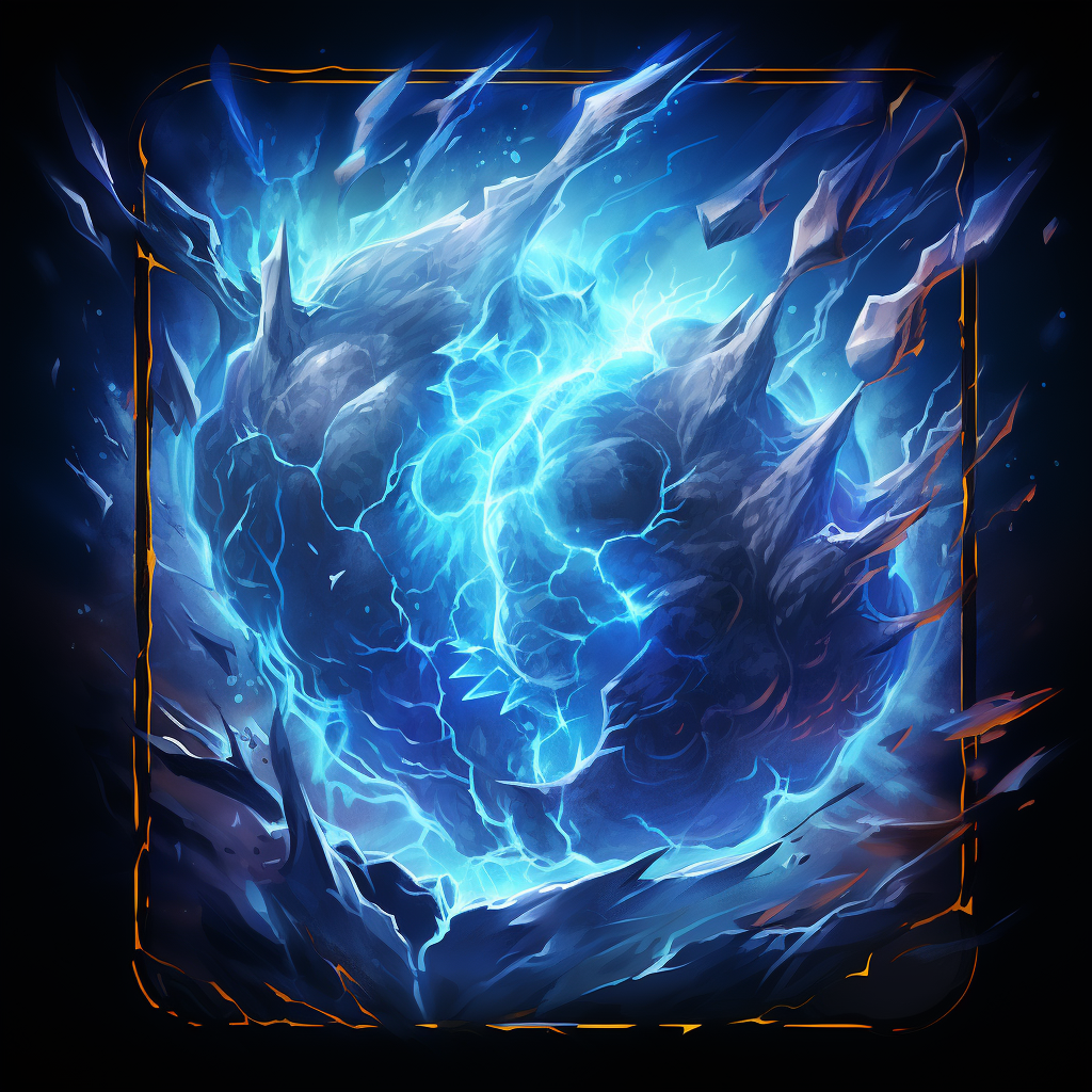 Game Icon with Soul-Draining, Fire, Ice, Lightning Abilities