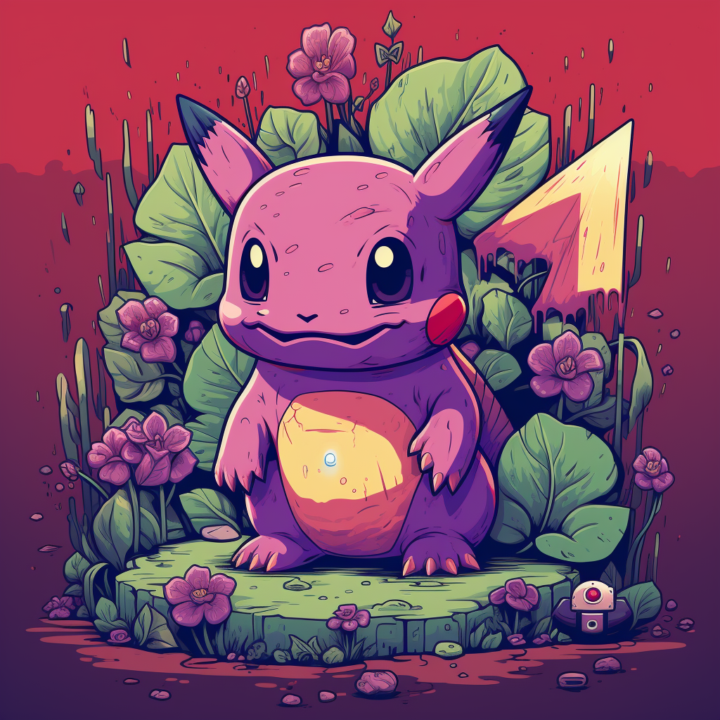 Vibrant gameboy pokemon art in pixel format