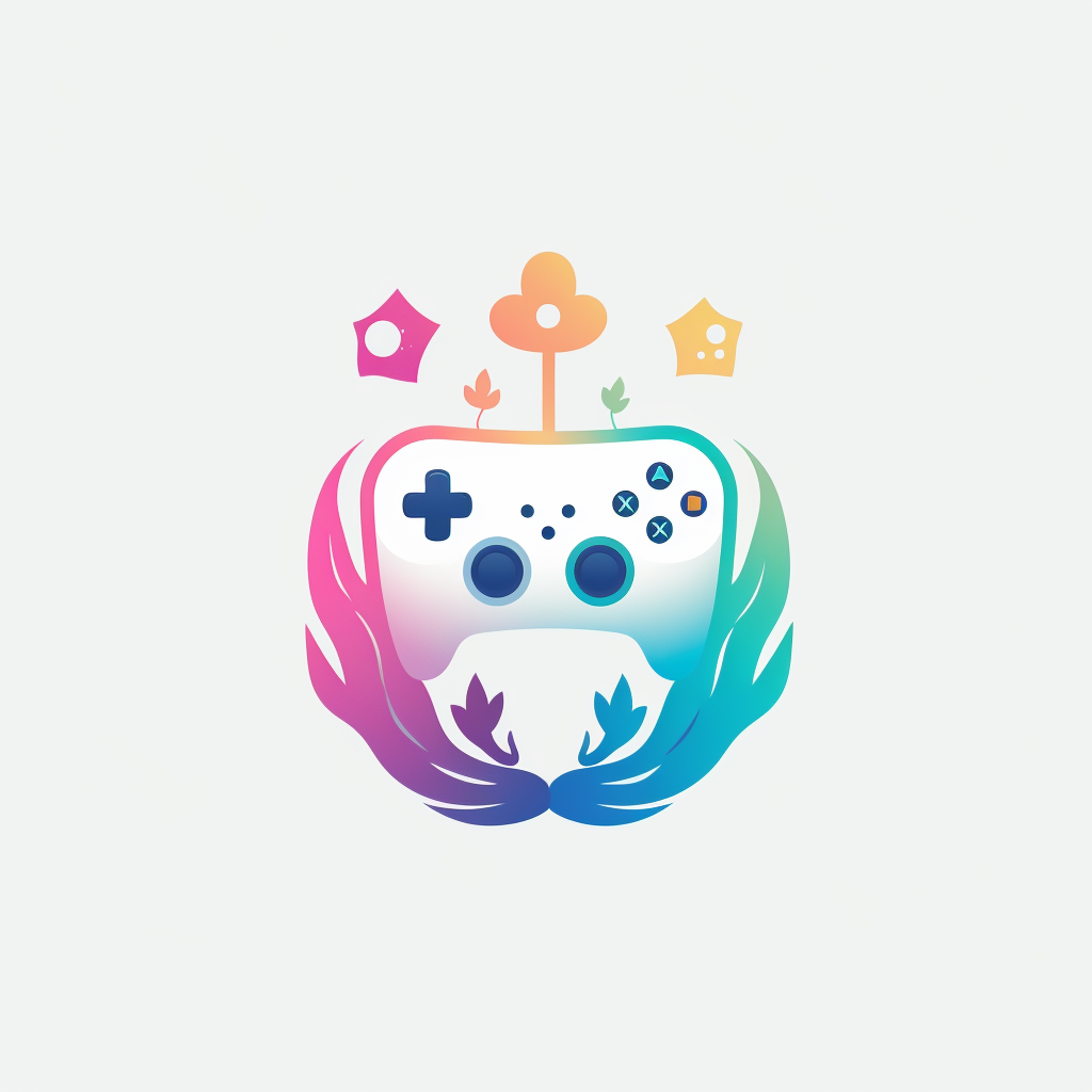 Minimalist cute gaming biology logo fusion