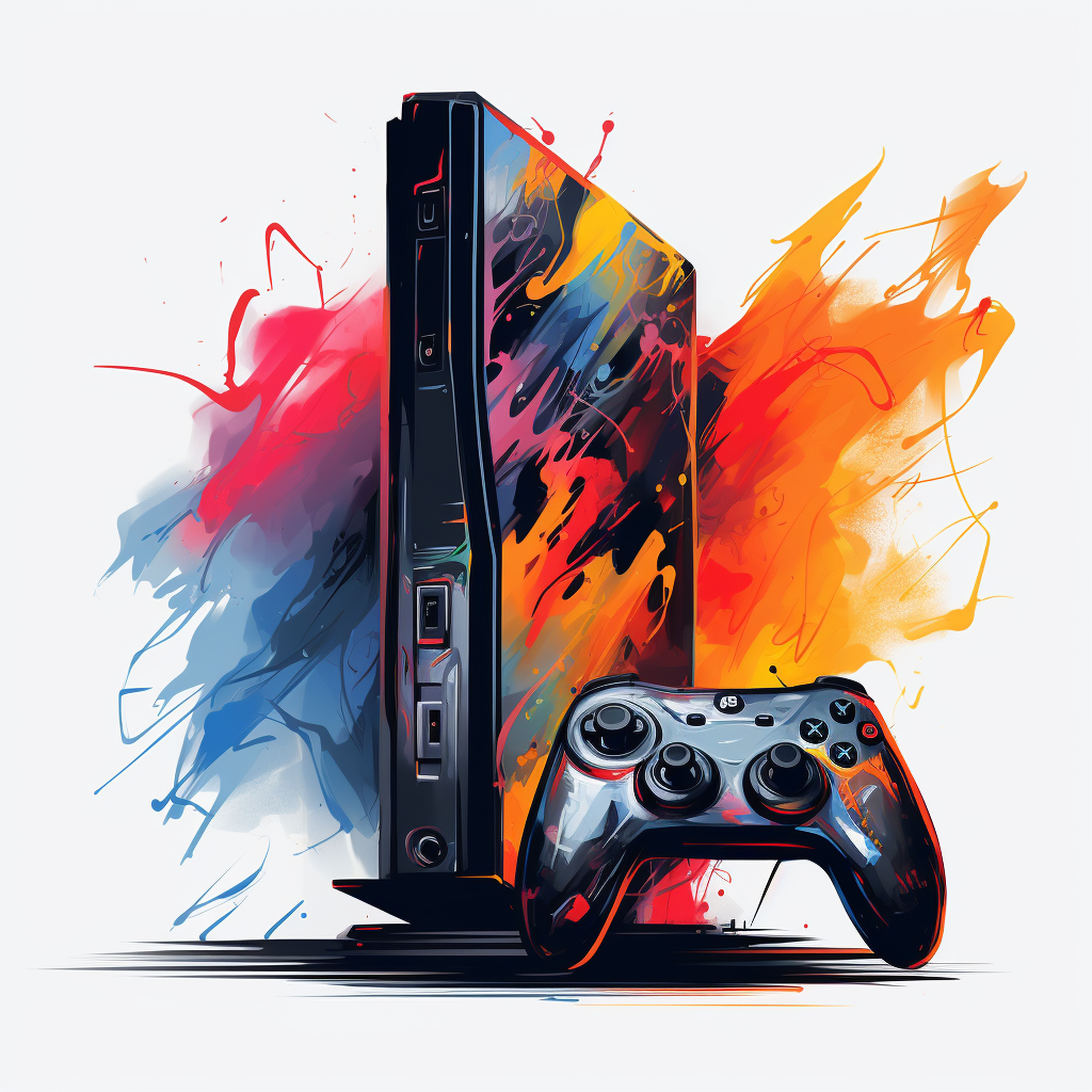 Illustration of modern gaming consoles