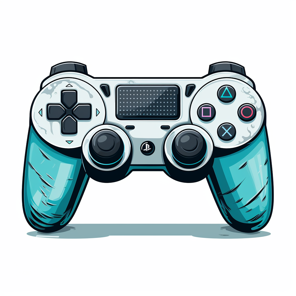 Isolated Gaming Controller Cross-Section on White Background